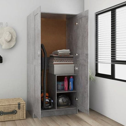 Inara Wooden Wardrobe With 2 Doors In Concrete Effect
