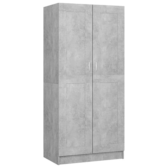 Inara Wooden Wardrobe With 2 Doors In Concrete Effect