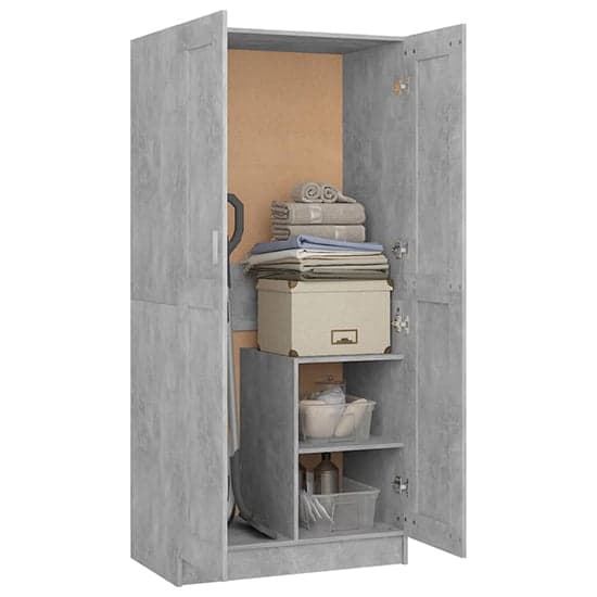 Inara Wooden Wardrobe With 2 Doors In Concrete Effect