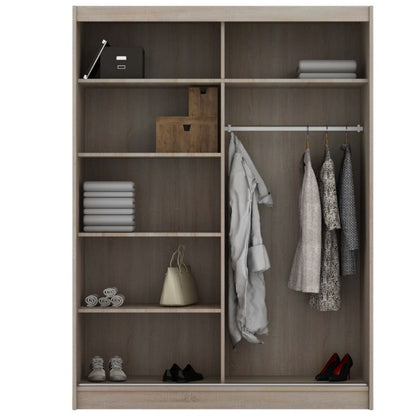 FURCO | Infinite | Black High Gloss Sliding 2 Door Wardrobe | 150/180 cm | Sophisticated & Luxurious