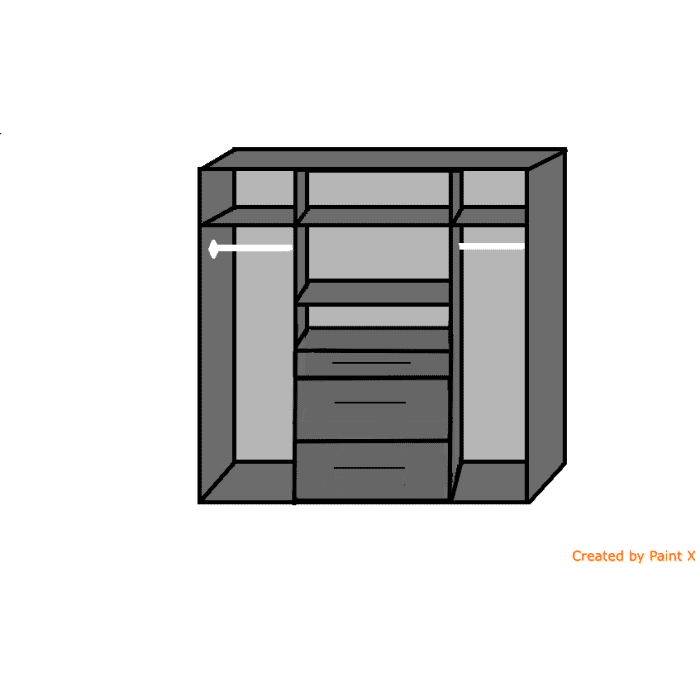 Clappen 4 Door 3 Drawer Mirrored Gloss Wardrobe in White | Sleek Storage | Furco