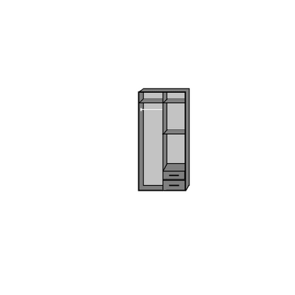 Gema 2 Door 2 Drawer Mirrored Wardrobe | Oak & White Gloss | Modern Fusion | Furco