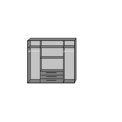 Vilma 4 Door 3 Drawer Mirrored Wardrobe | Classic Oak Finish | Furco