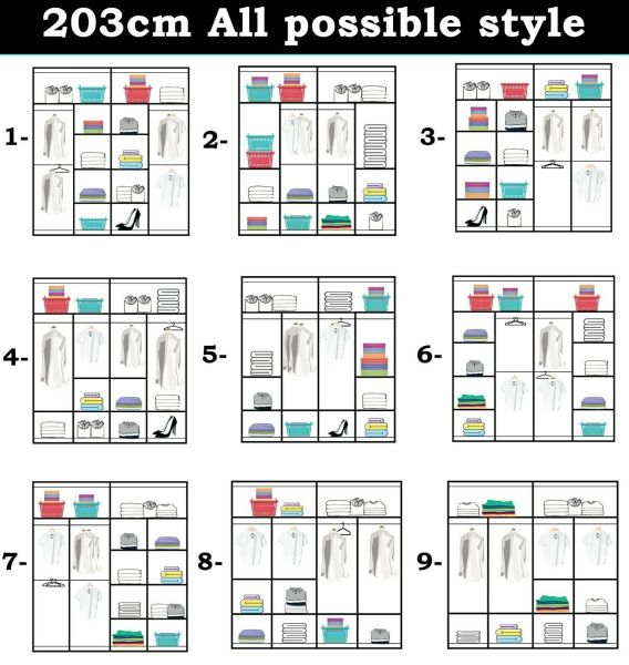 FURCO | Heffner Grey | Sliding 2 Door Wardrobe | 3 Size Choices | Contemporary & Chic Storage