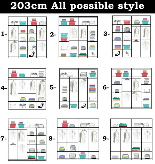 FURCO | Heffner Grey | Sliding 2 Door Wardrobe | 3 Size Choices | Contemporary & Chic Storage