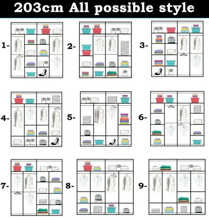 FURCO | Heffner Black | Sliding 2 Door Wardrobe | Offered in 3 Sizes | Sophisticated & Functional
