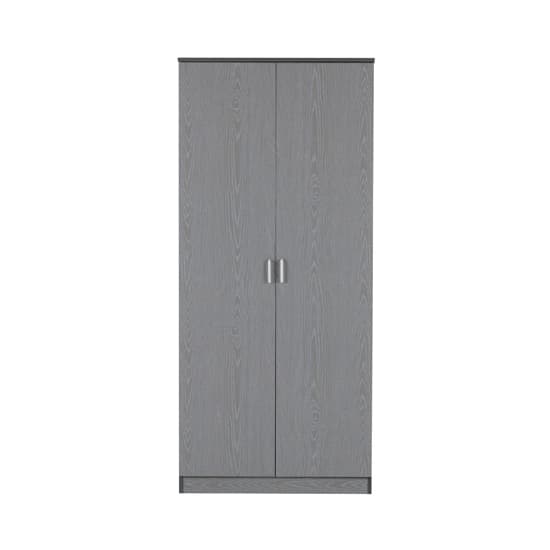 Earth Wooden Wardrobe In Grey With 2 Doors