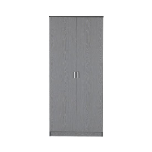 Earth Wooden Wardrobe In Grey With 2 Doors
