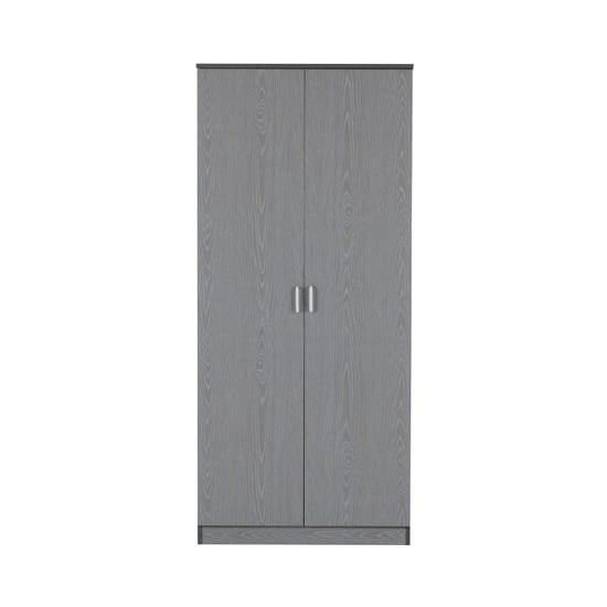 Earth Wooden Wardrobe In Grey With 2 Doors