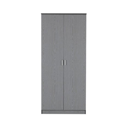 Earth Wooden Wardrobe In Grey With 2 Doors