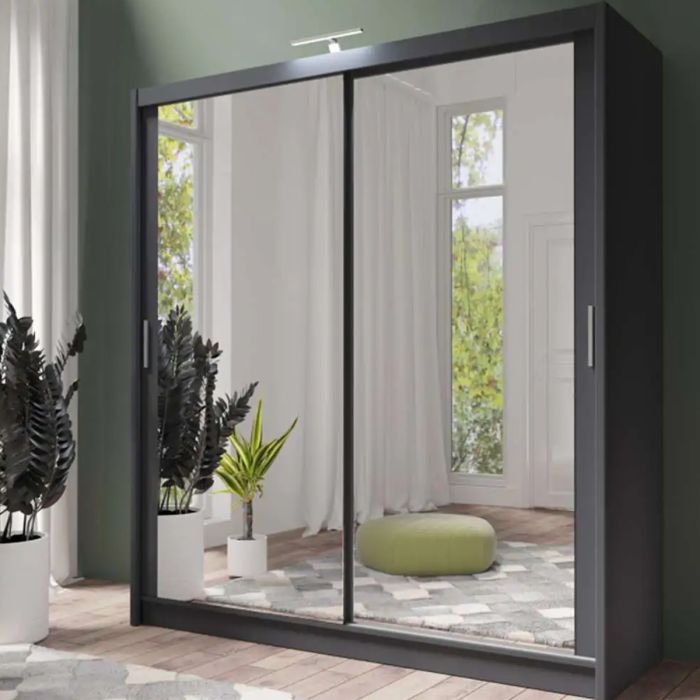 Avant Grey 2 Door Sliding Wardrobe | Versatile Sizes from 203cm | Modern Chic | Furco