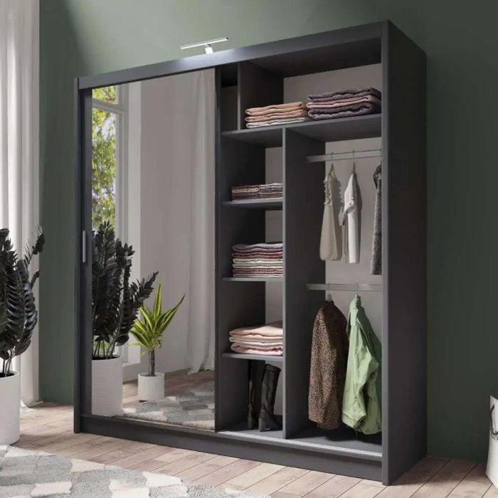 Avant Grey 2 Door Sliding Wardrobe | Versatile Sizes from 203cm | Modern Chic | Furco