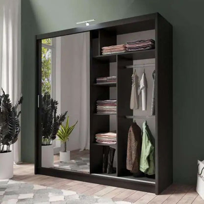 Avant Black 2 Door Sliding Wardrobe | 203cm & Other Sizes | Bold & Stylish | Furco