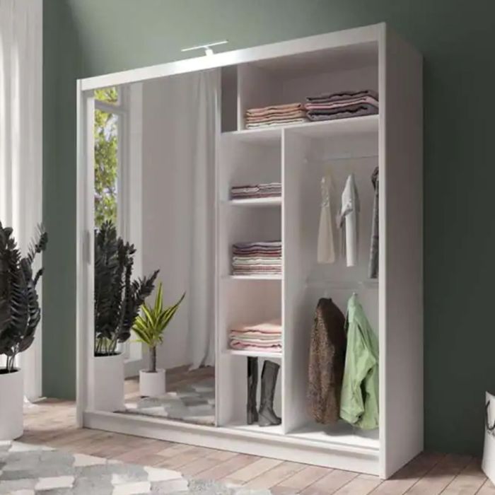 Avant White 2 Door Sliding Wardrobe | Available in 203cm & More | Sleek Functionality | Furco