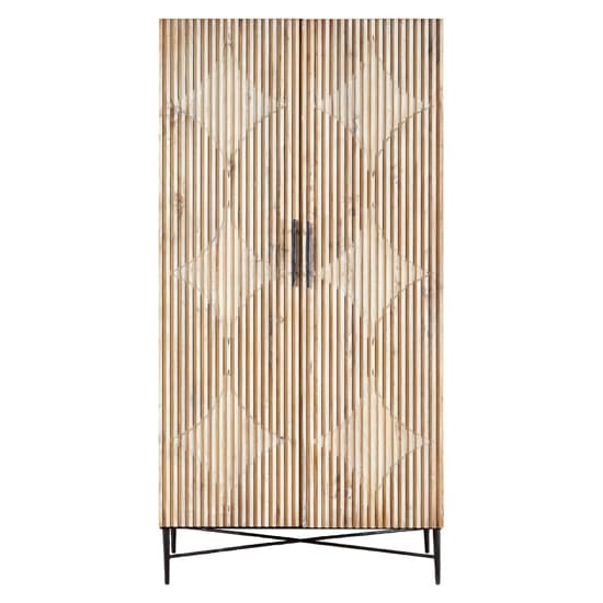 Karot Wooden Wardrobe With 2 Doors In Light Grey