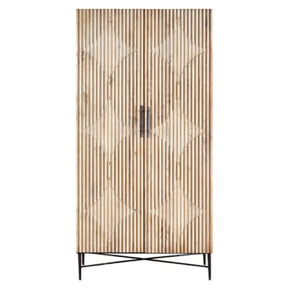 Karot Wooden Wardrobe With 2 Doors In Light Grey
