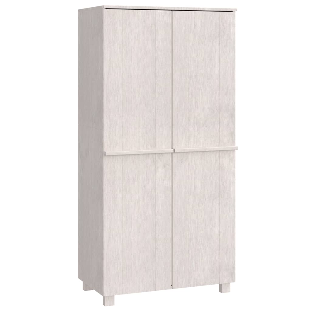 Kathy Solid Pinewood Wardrobe With 2 Doors In White