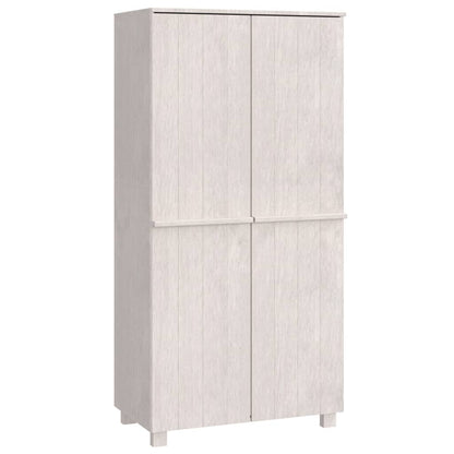 Kathy Solid Pinewood Wardrobe With 2 Doors In White