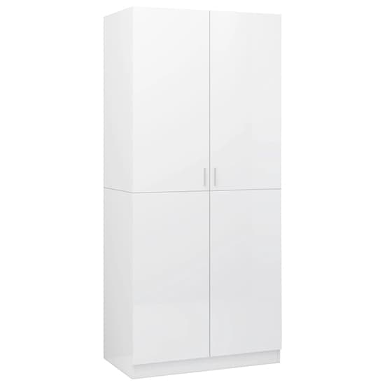 Kaylor High Gloss Wardrobe With 2 Doors In White