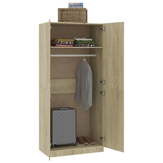 Kaylor Wooden Wardrobe With 2 Doors In Sonoma Oak