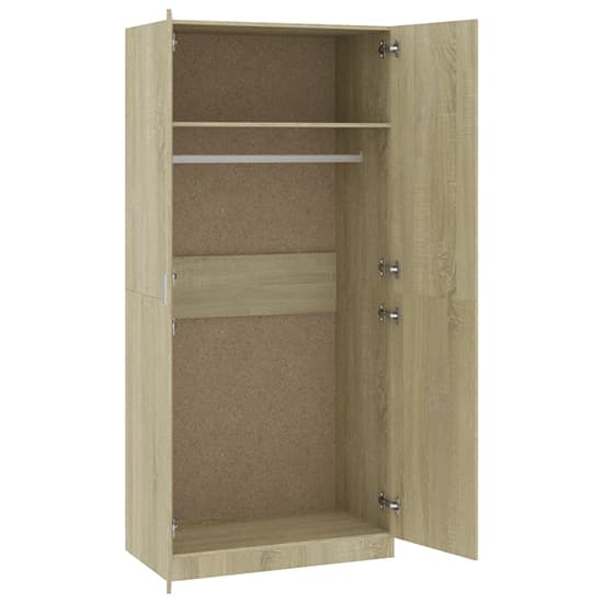 Kaylor Wooden Wardrobe With 2 Doors In Sonoma Oak