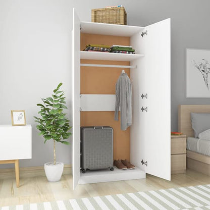 Kaylor Wooden Wardrobe With 2 Doors In White