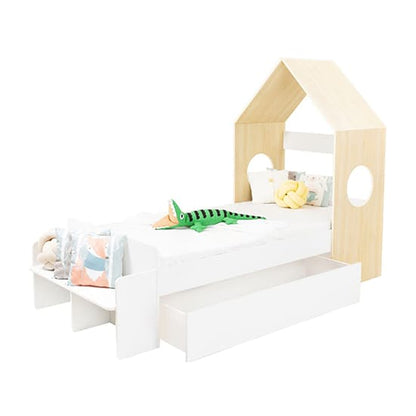 Kiro Wooden Bedroom Furniture Set In White And Pine Effect With Wardrobe