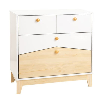 Kiro Wooden Bedroom Furniture Set In White And Pine Effect With Wardrobe