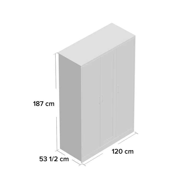 Laggan Mirrored Wardrobe In Black Wood Grain With 3 Doors