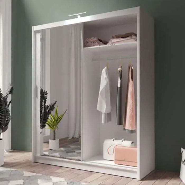 Avant Sliding 2 Door Wardrobe - 180cm and Other Sizes - White