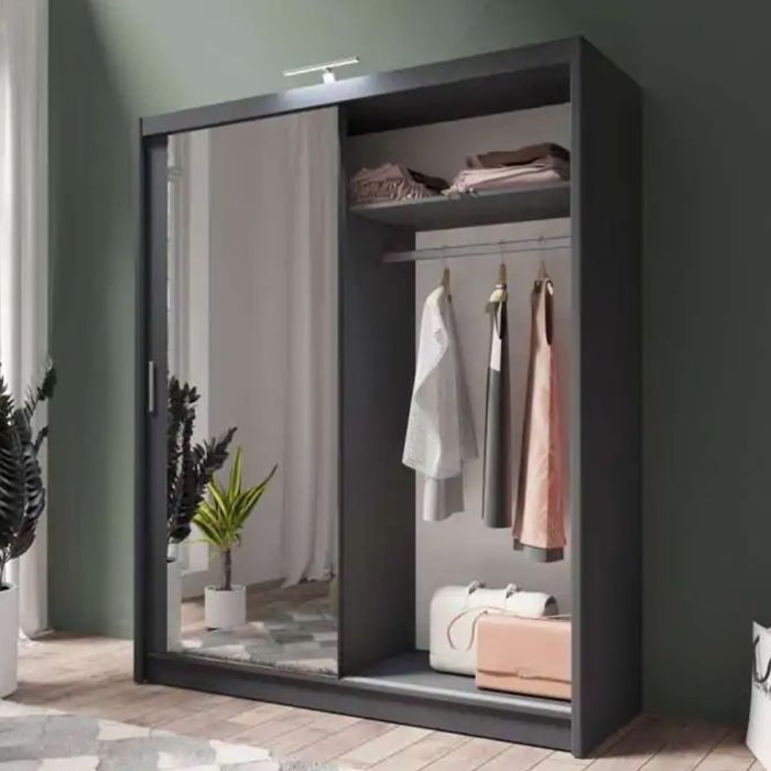 Avant 2 Door Sliding Wardrobe - 180cm and Other Sizes - Grey