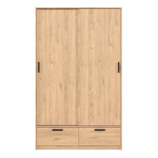 Liston Wooden Wardrobe 2 Doors 2 Drawers Oak