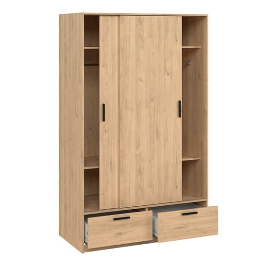 Liston Wooden Wardrobe 2 Doors 2 Drawers Oak
