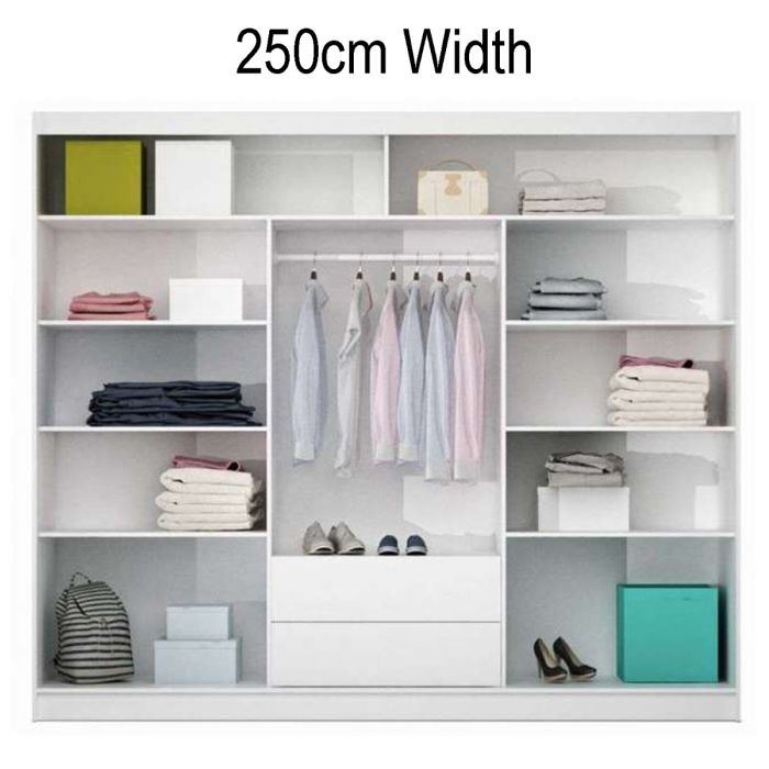 Wakefield Checkerboard Design Sliding 3 Door 250cm Wardrobe - Oak Sterling and Brown