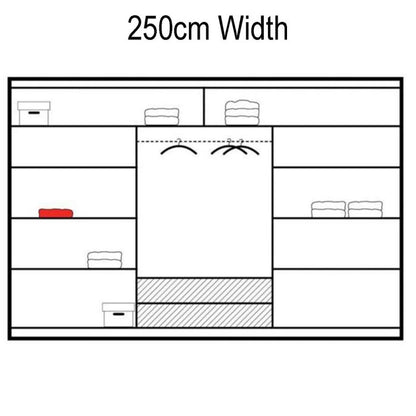 Wakefield Checkerboard Design Sliding 3 Door 250cm Wardrobe - Oak Sterling and Brown