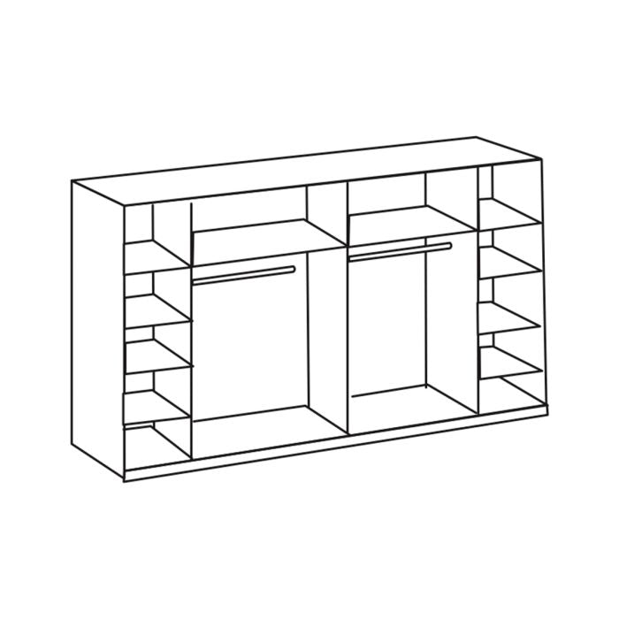 Lantau 4 Door Hinged 316cm Mirrored Wardrobe in White | Luxurious Space Maximiser | Furco