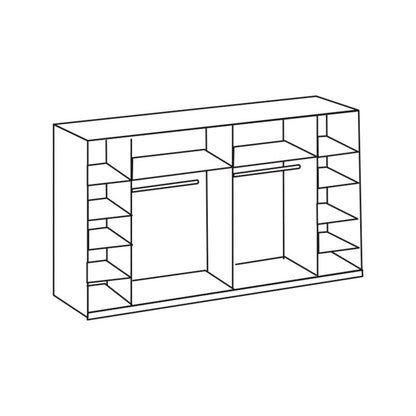 Lantau 4 Door 272cm Mirrored Wardrobe in White | Spacious Reflections | Furco