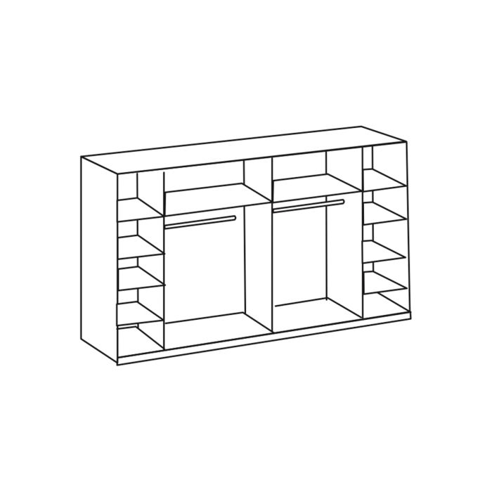 Lantau 4 Door 227cm Mirrored Wardrobe in White | Sleek Storage | Furco