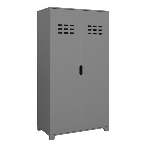 Luna Wooden Wardrobe With 2 Doors In Folkestone Grey