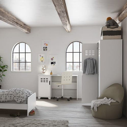 Luna Wooden Wardrobe With 2 Doors In Pure White