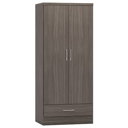 Mack Bedroom Set With 2 Doors Wardrobe In Black Wood Grain