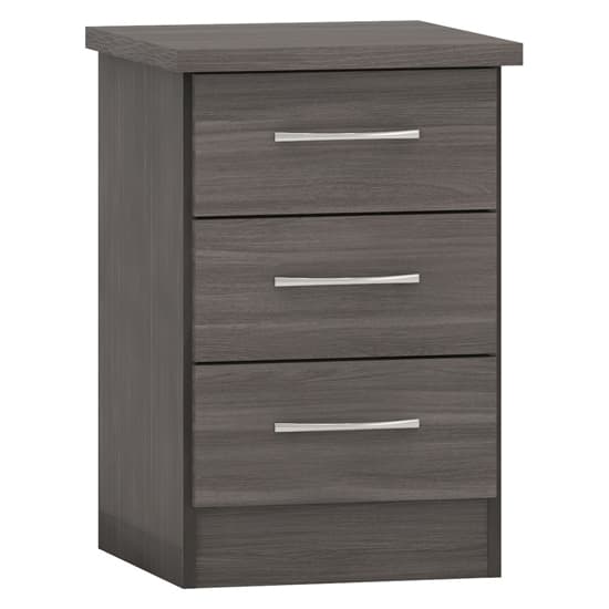 Mack Bedroom Set With 2 Doors Wardrobe In Black Wood Grain