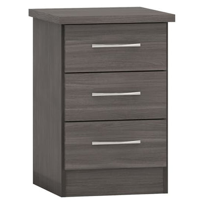 Mack Bedroom Set With 2 Doors Wardrobe In Black Wood Grain