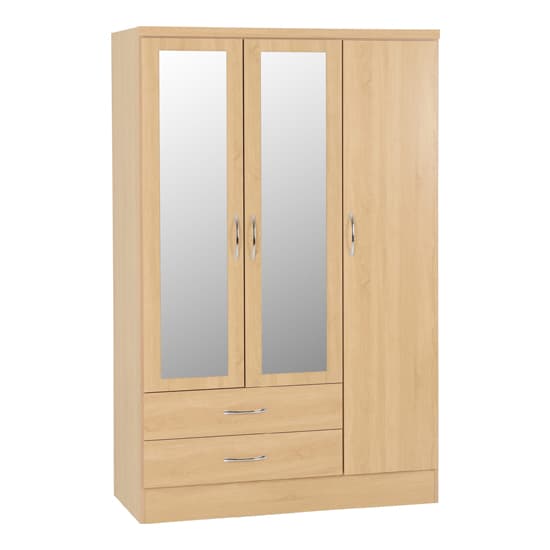 Mack Bedroom Set With 3 Doors Wardrobe In Sonoma Oak Effect