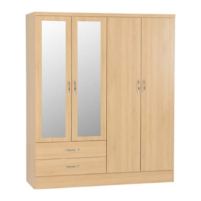 Mack Bedroom Set With 4 Doors Wardrobe In Sonoma Oak Effect