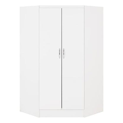 Mack Corner High Gloss Wardrobe With 2 Doors In White