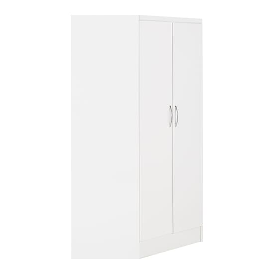 Mack Corner High Gloss Wardrobe With 2 Doors In White