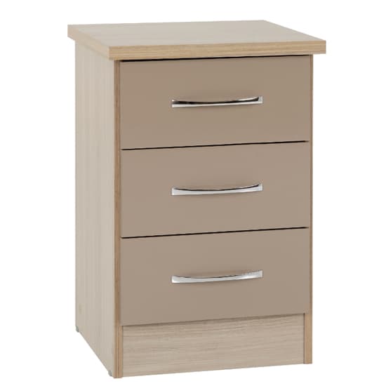 Mack Gloss Bedroom Set With 2 Doors Wardrobe In Oyster Light Oak