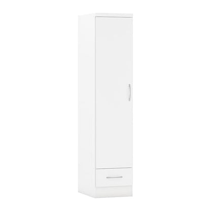 Mack High Gloss Wardrobe With 1 Door 1 Drawer In White