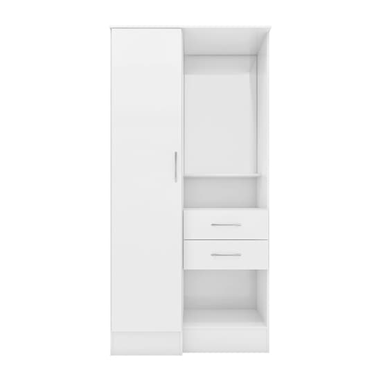 Mack High Gloss Vanity Wardrobe With 1 Door In White